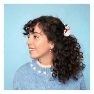 Mola De Cabelo De Natal "Boneco De Neve"